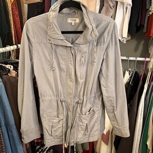 Charlotte Russe Light Gray Utility Anorak Jacket